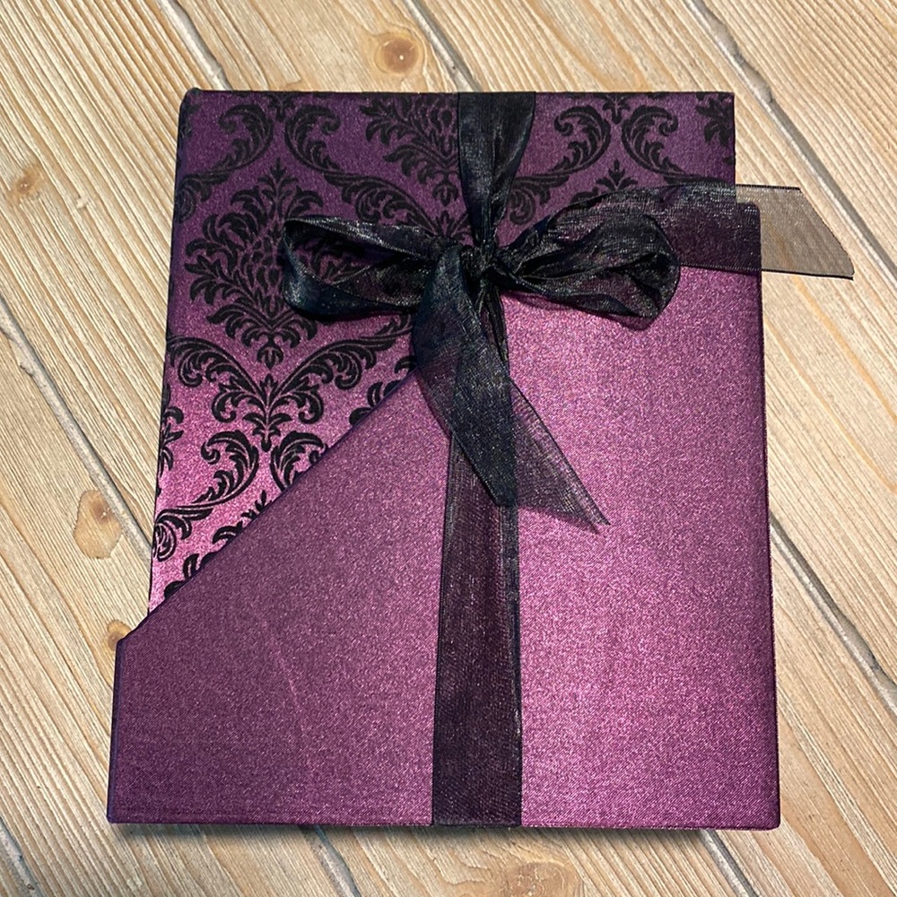 Velvet Purple and Black Photo Books with case 240 4x6 photos- Wedding Gift